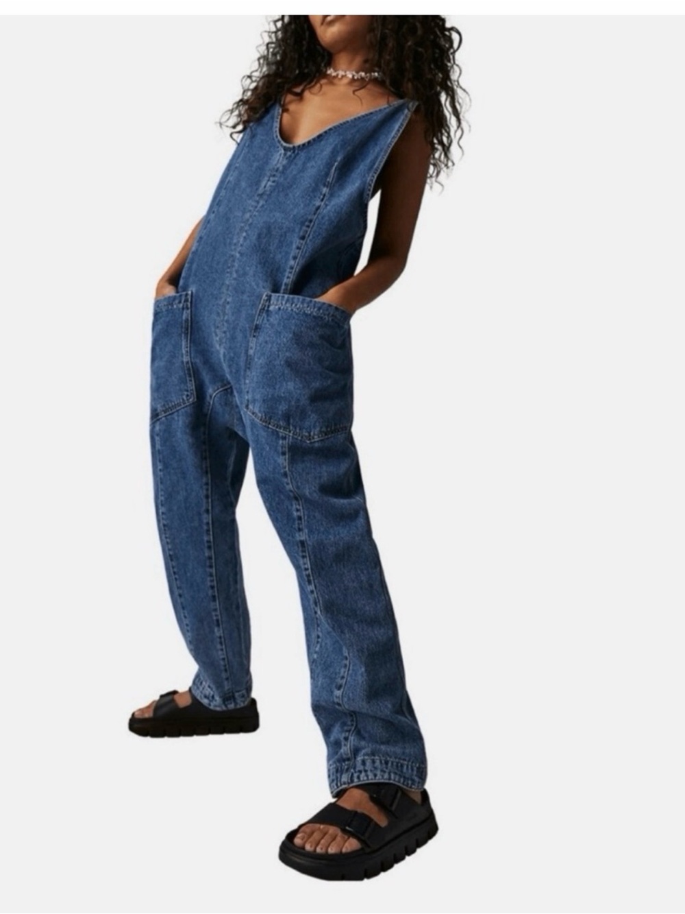 We The Free People XS Denim Chic overalls ( ADORE) NWOT - Picture 6 of 9